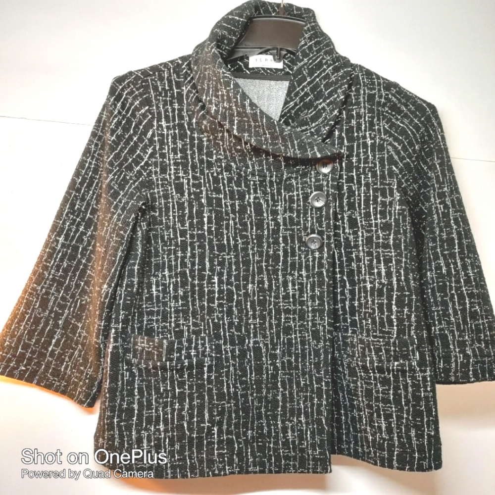 Terra by SJ medium women jacket Blazer buttons attractive office attire …
